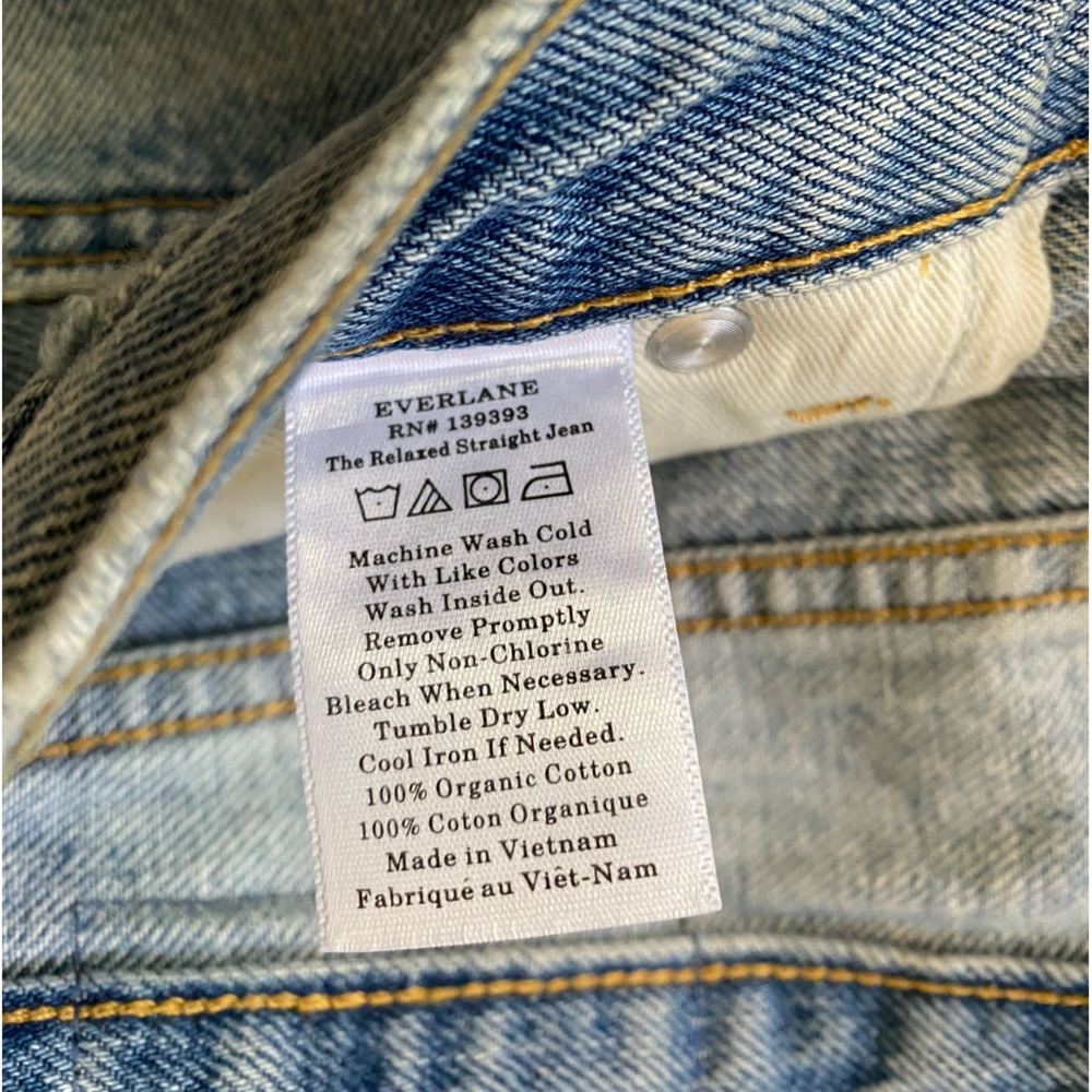 NWT Everlane Jeans The Relaxed Straight Fit Organic cotton Size 29 - Picture 16 of 16